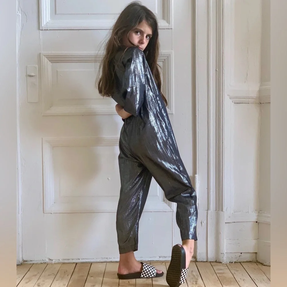 Suzie Kondi girls lurex utility jumpsuit 8 - Picture 3 of 15